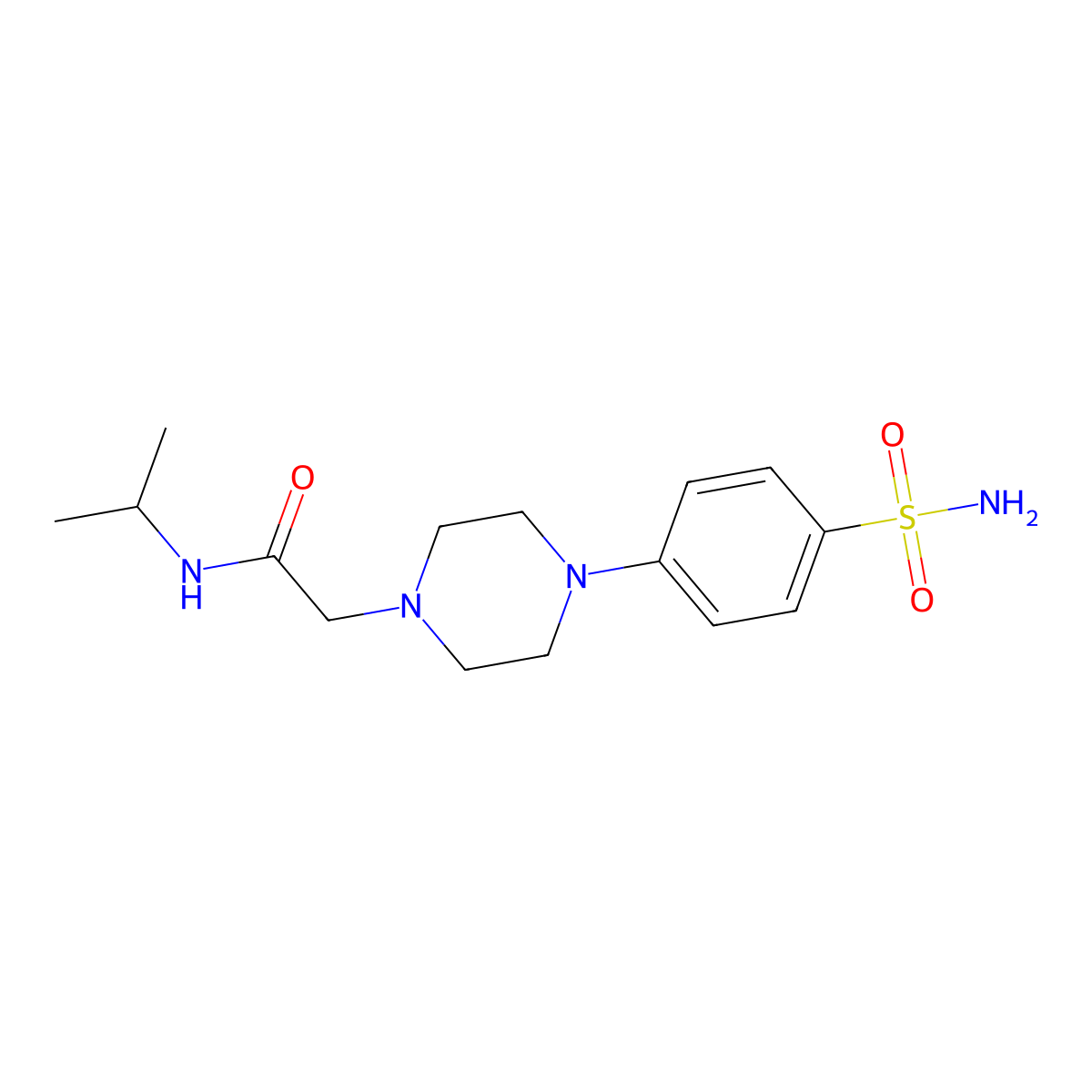 N-(propan-2-yl)-2-[4-(4-sulfamoylphenyl)piperazin-1-yl]acetamide molecular structure, CAS 2998825-51-5