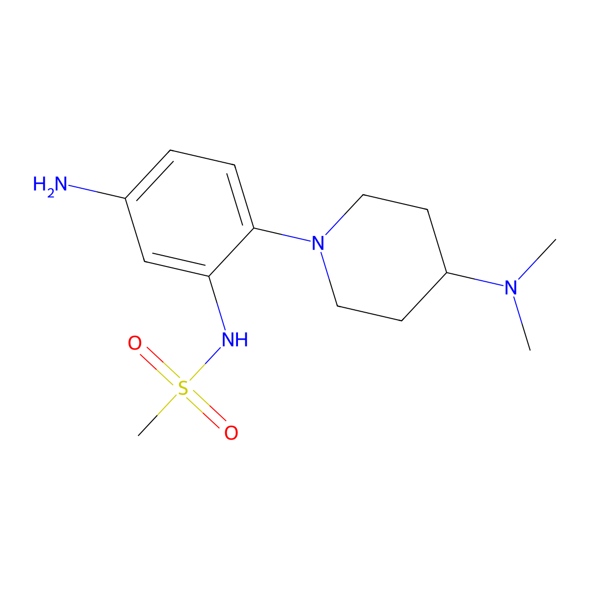 N-(5-Amino-2-(4-(dimethylamino)piperidin-1-YL)phenyl)methanesulfonamide molecular structure, CAS 2998928-71-3