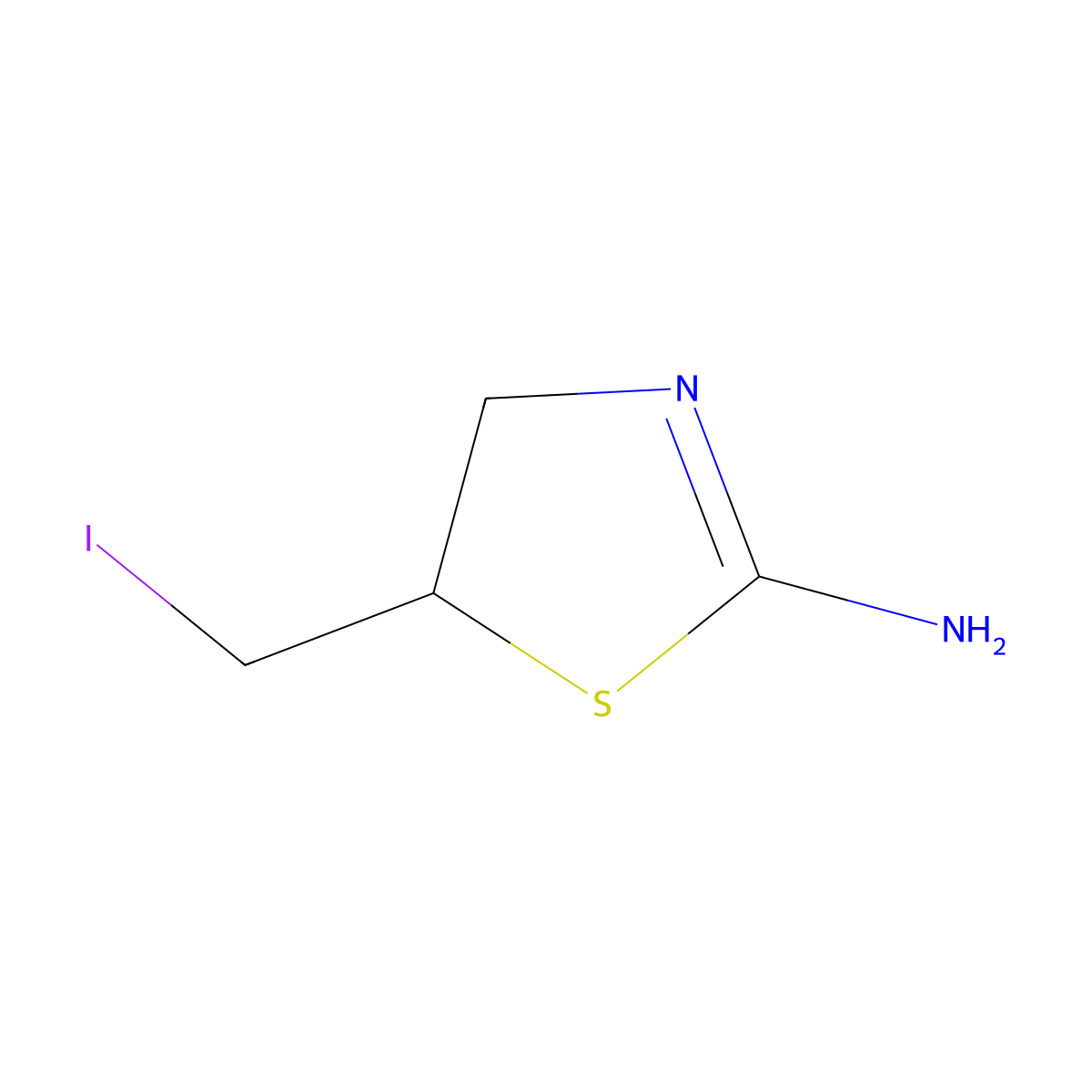 5-(Iodomethyl)-4,5-dihydro-1,3-thiazol-2-amine molecular structure, CAS 299895-86-6