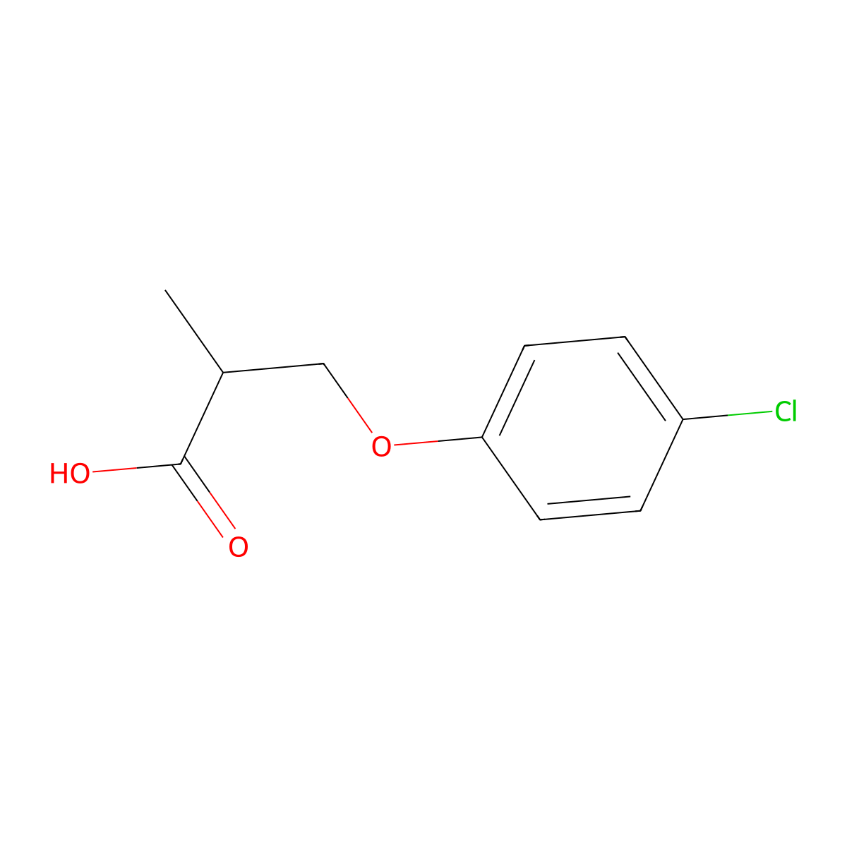 3-(4-Chlorophenoxy)-2-methylpropanoic acid molecular structure, CAS 2999-32-8