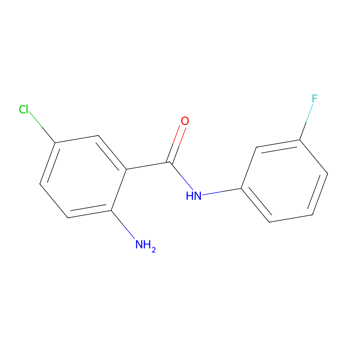 2-amino-5-chloro-N-(3-fluorophenyl)benzamide molecular structure, CAS 299902-96-8