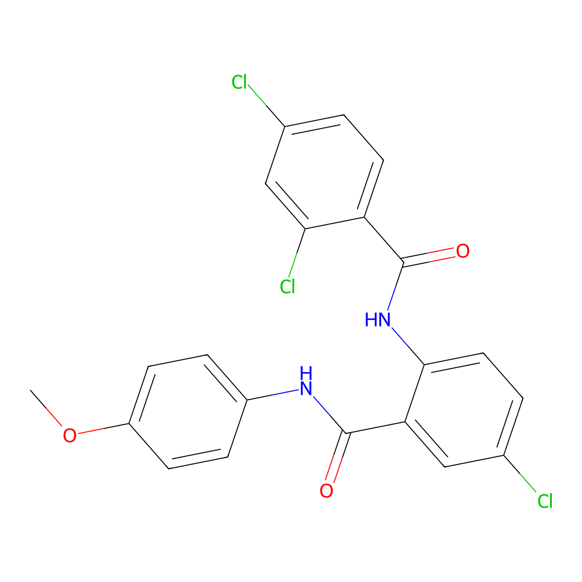 2,4-dichloro-N-[4-chloro-2-[(4-methoxyphenyl)carbamoyl]phenyl]benzamide molecular structure, CAS 299903-54-1
