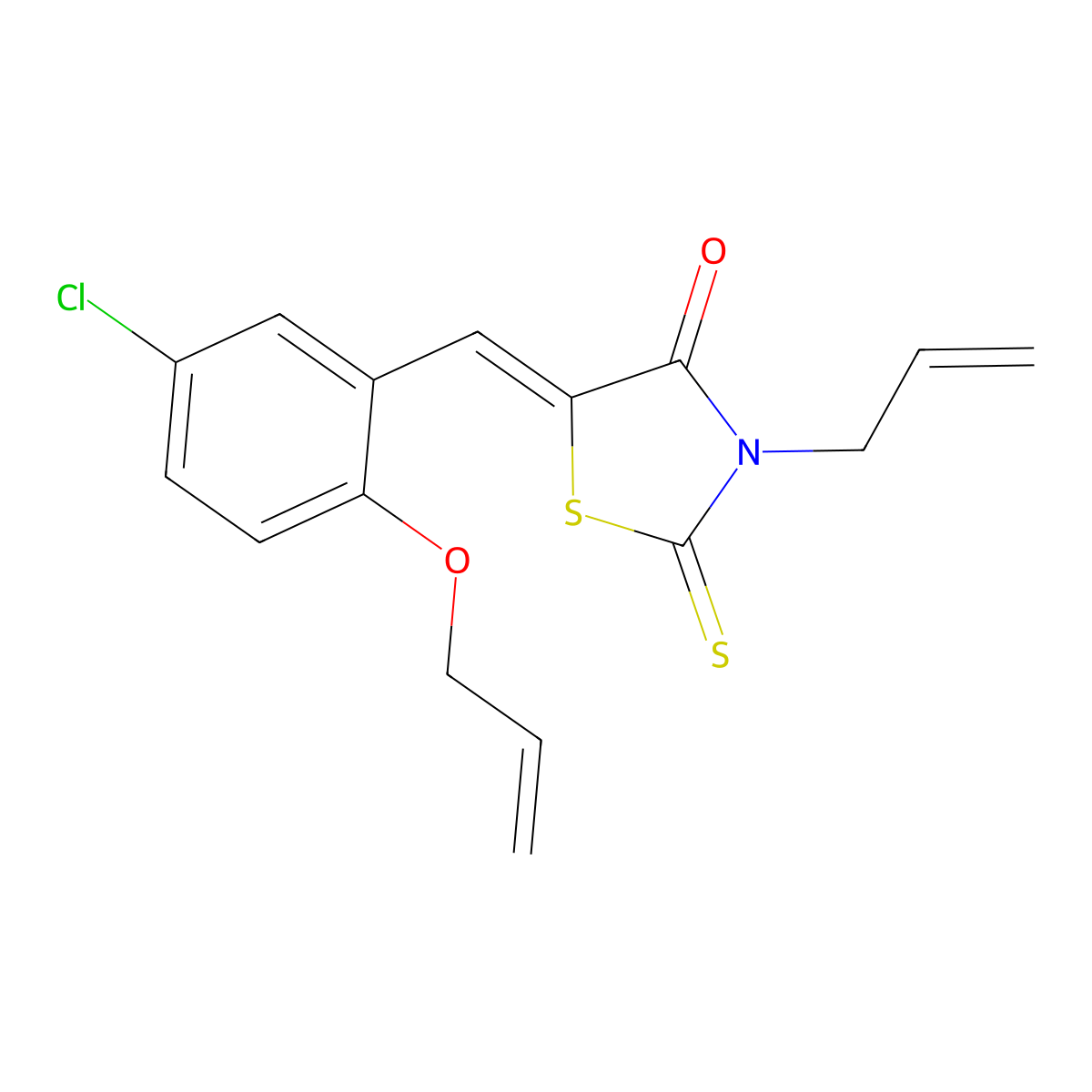 5-[[5-Chloro-2-(2-propen-1-yloxy)phenyl]methylene]-3-(2-propen-1-yl)-2-thioxo-4-thiazolidinone molecular structure, CAS 299904-49-7