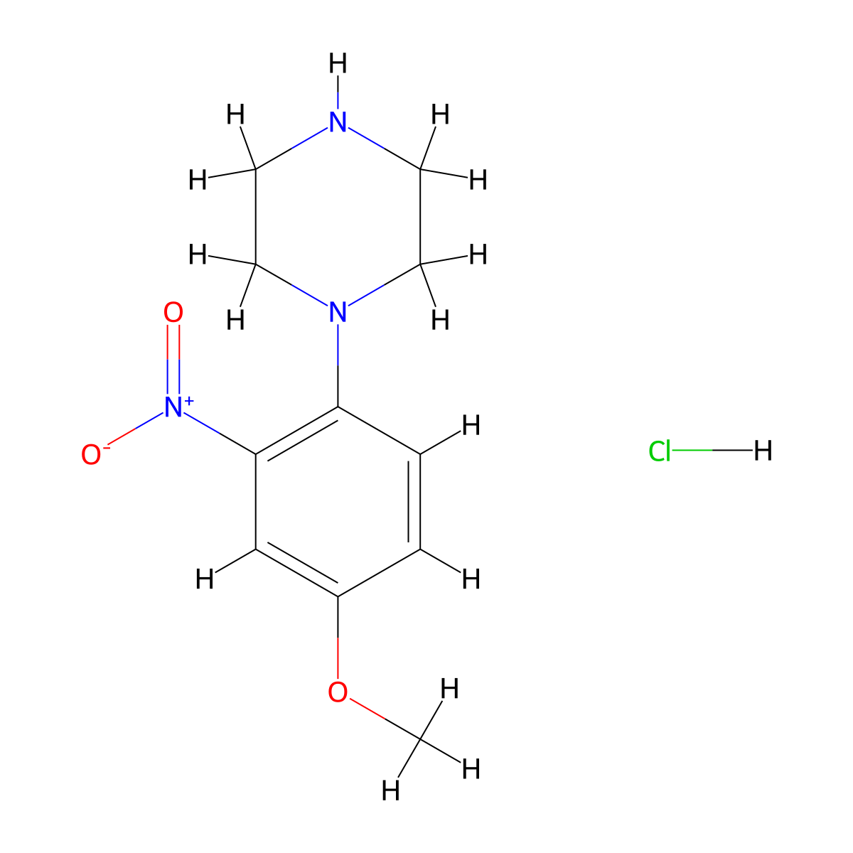 1-(4-Methoxy-2-nitrophenyl)piperazine hydrochloride molecular structure, CAS 299912-45-1