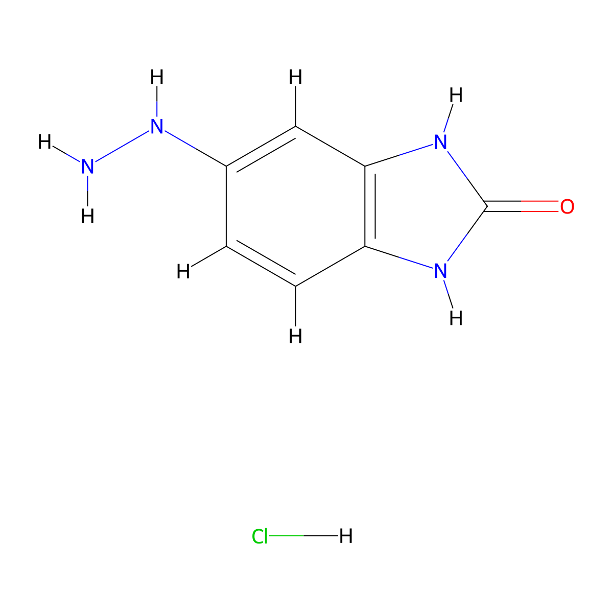 5-hydrazinyl-1,3-dihydro-2H-benzimidazol-2-one hydrochloride molecular structure, CAS 299912-51-9