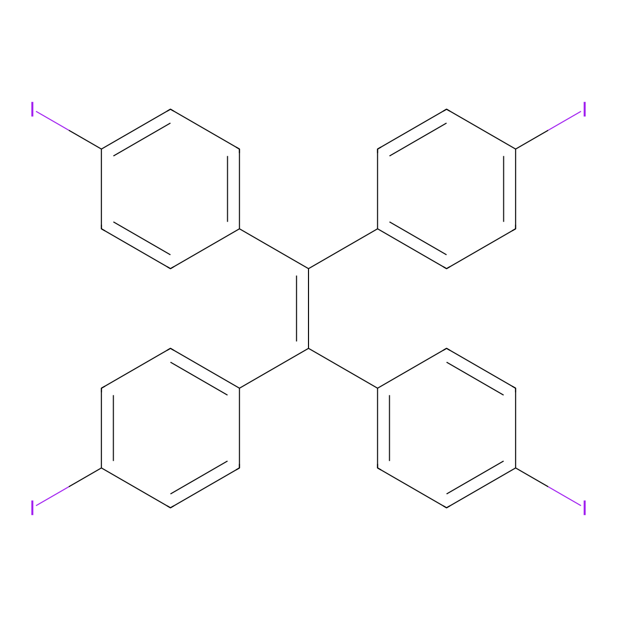 1,1,2,2-Tetrakis(4-iodophenyl)ethene molecular structure, CAS 299914-63-9