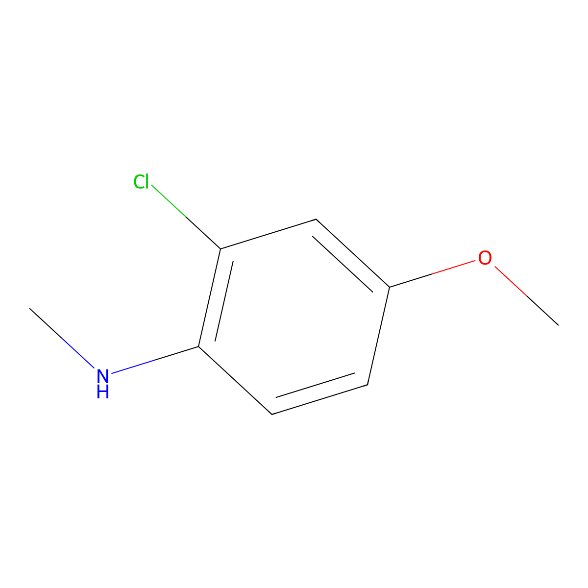 2-Chloro-4-methoxy-N-methylaniline molecular structure, CAS 299915-71-2