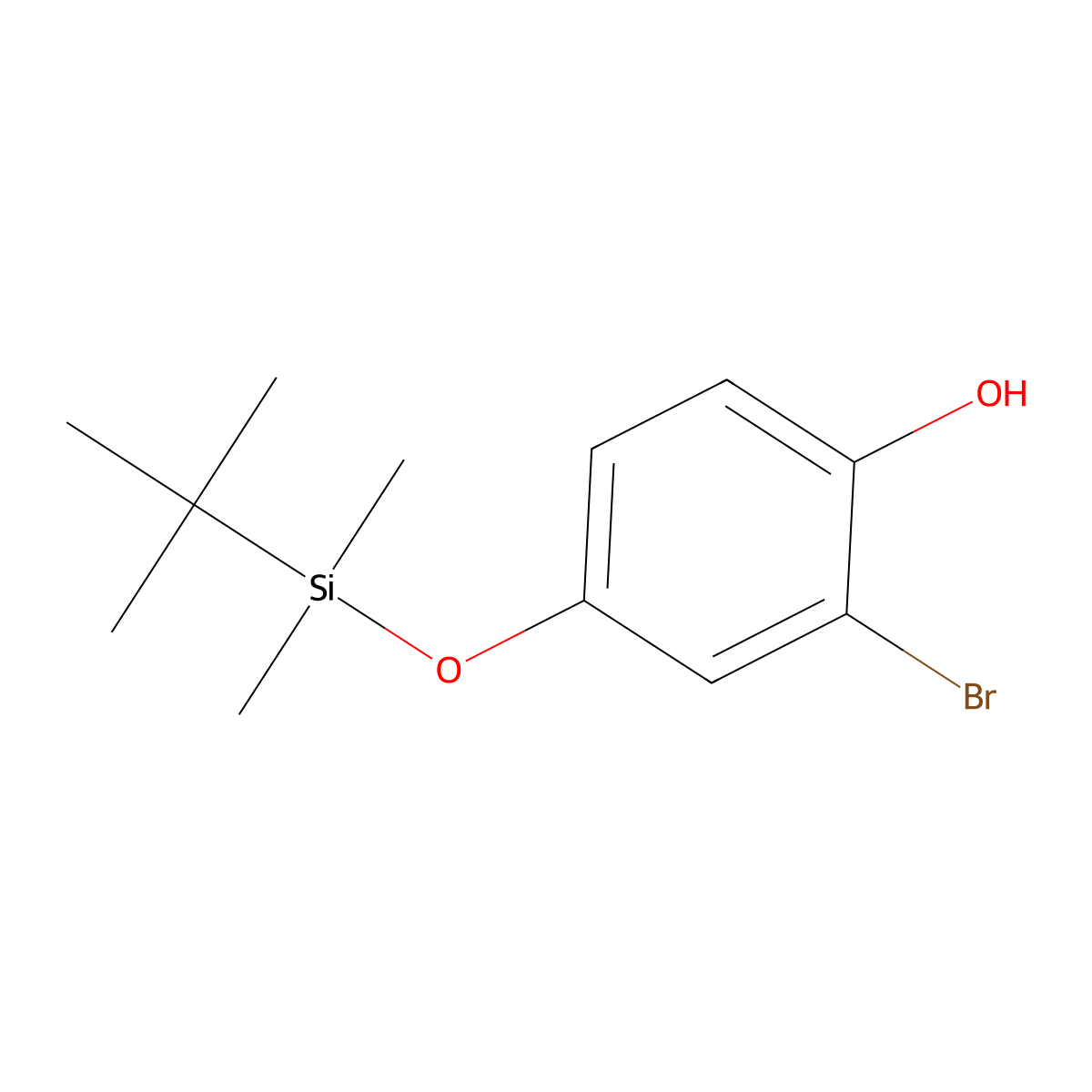 2-Bromo-4-((tert-butyldimethylsilyl)oxy)phenol molecular structure, CAS 299917-32-1