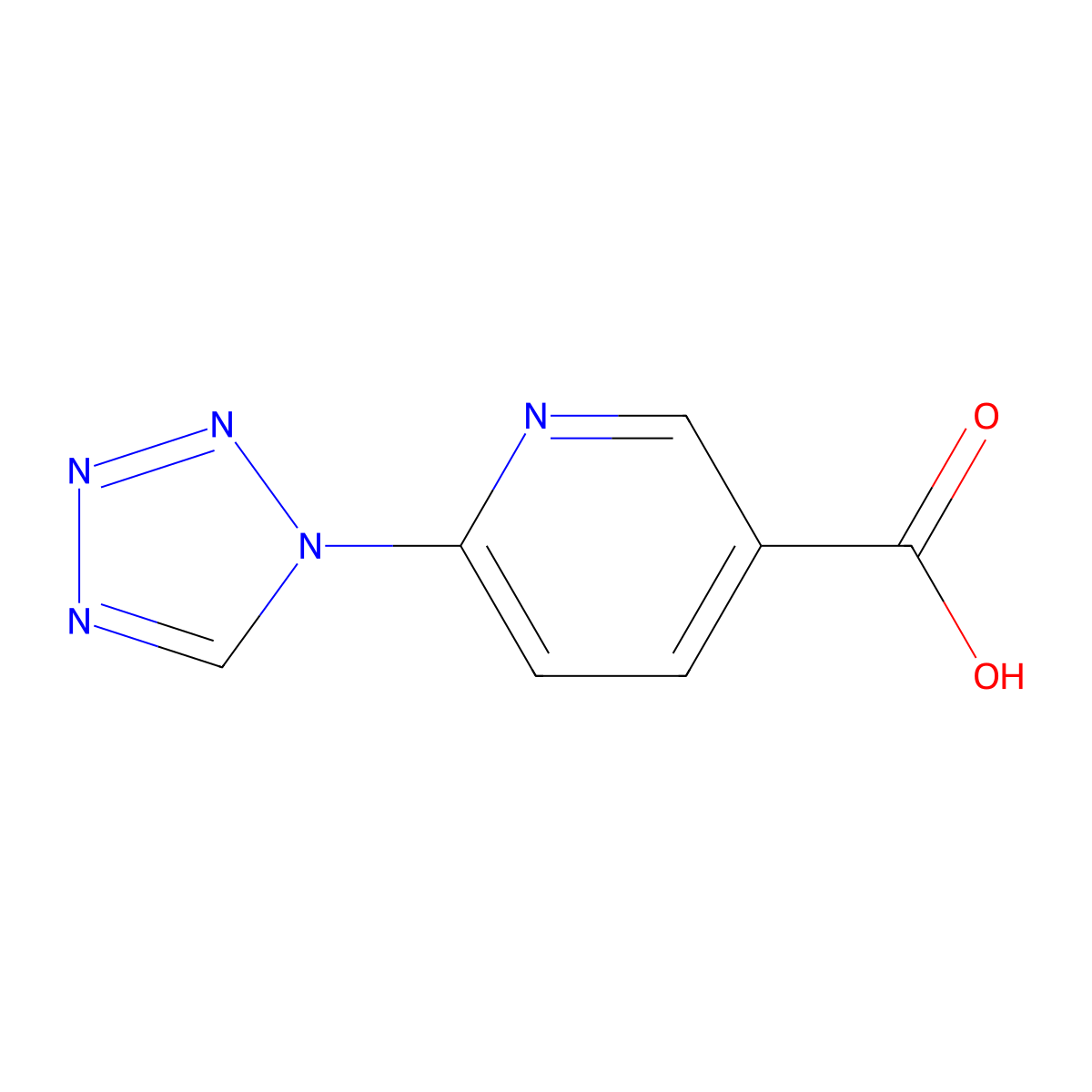 6-(1H-Tetraazol-1-yl)nicotinic acid molecular structure, CAS 299918-69-7