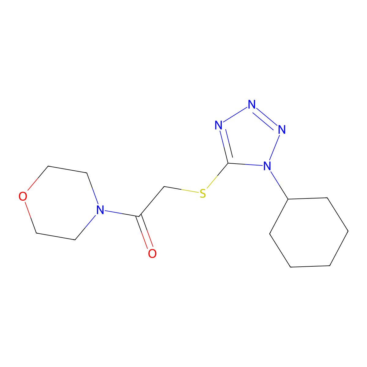 2-(1-Cyclohexyltetrazol-5-yl)sulfanyl-1-morpholin-4-ylethanone molecular structure, CAS 299918-78-8