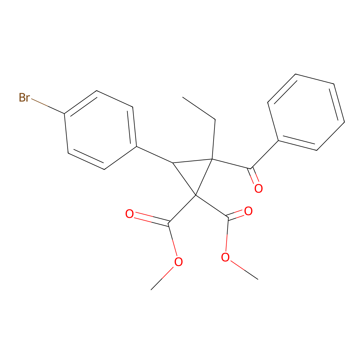 Dimethyl 2-benzoyl-3-(4-bromophenyl)-2-ethylcyclopropane-1,1-dicarboxylate molecular structure, CAS 299918-98-2