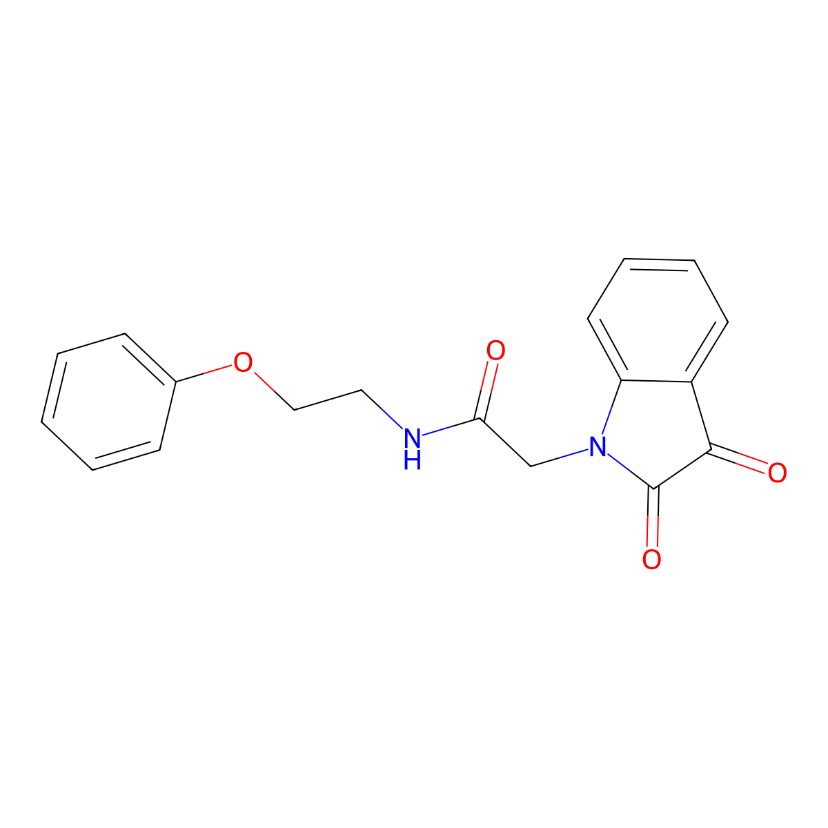 2-(2,3-dioxo-2,3-dihydro-1H-indol-1-yl)-N-(2-phenoxyethyl)acetamide molecular structure, CAS 299919-84-9