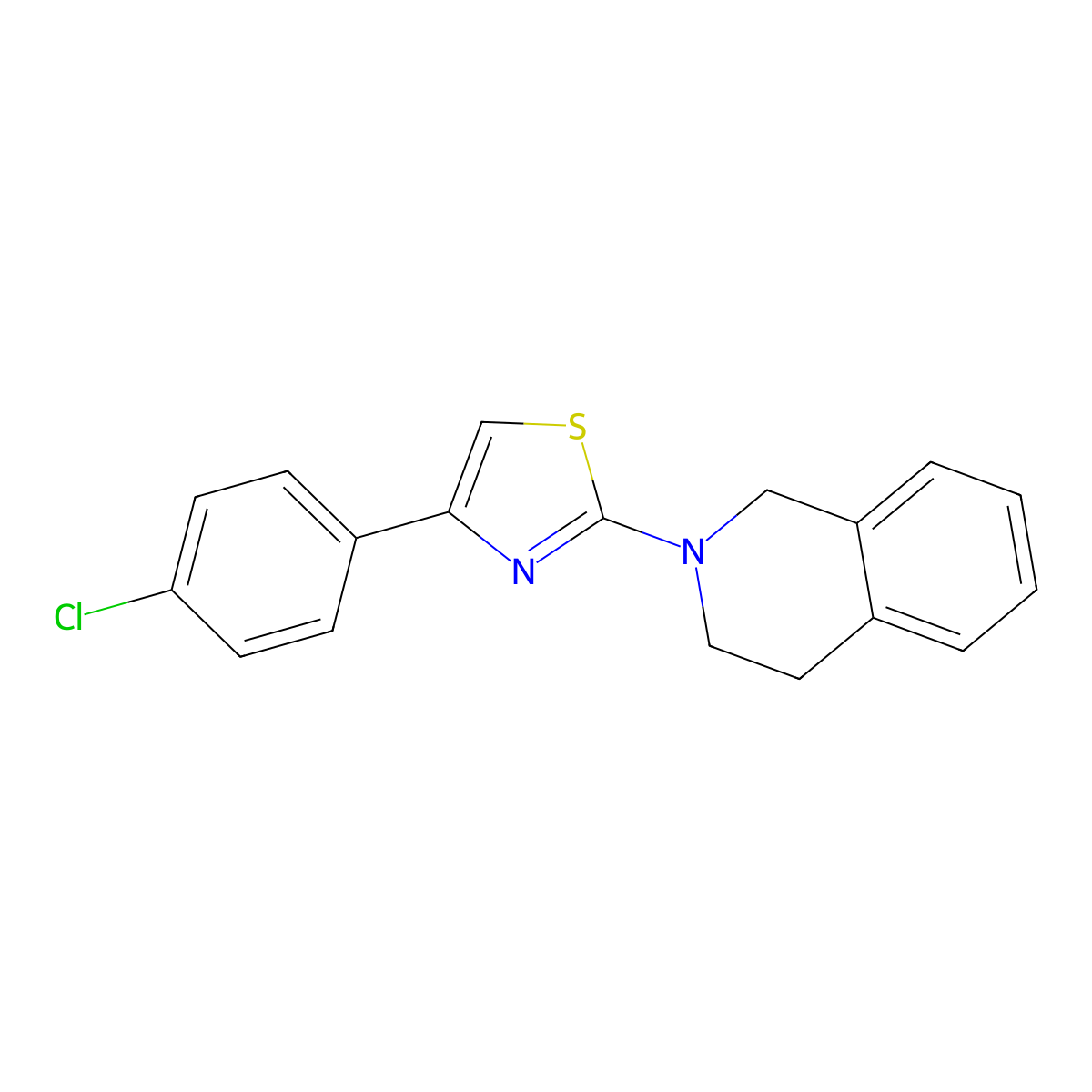 2-[4-(4-Chlorophenyl)-1,3-thiazol-2-yl]-1,2,3,4-tetrahydroisoquinoline molecular structure, CAS 299919-90-7