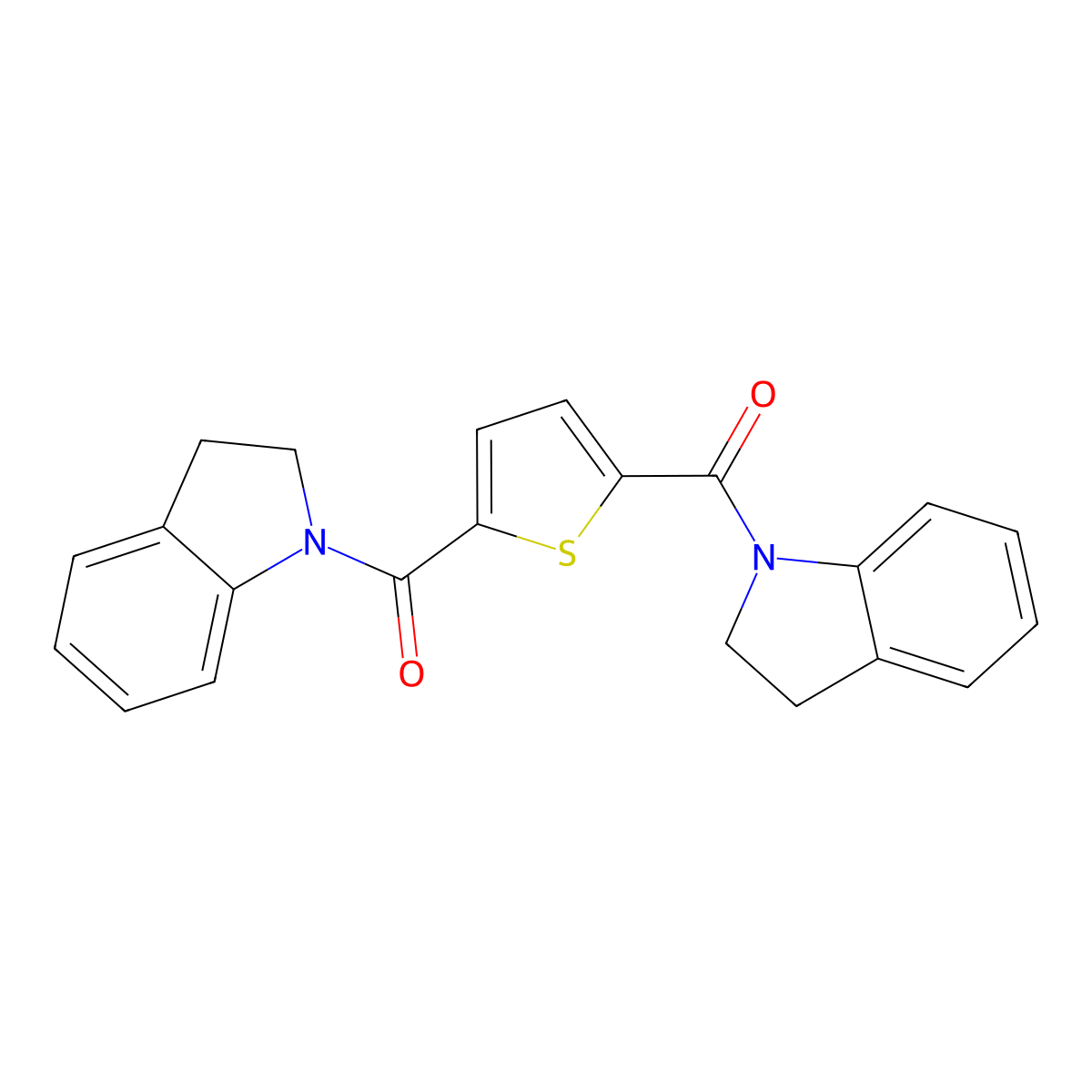 [5-(2,3-Dihydroindole-1-carbonyl)thiophen-2-yl]-(2,3-dihydroindol-1-yl)methanone molecular structure, CAS 299919-95-2