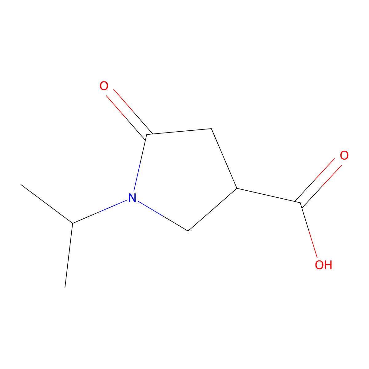 5-Oxo-1-(propan-2-yl)pyrrolidine-3-carboxylic acid molecular structure, CAS 299920-47-1