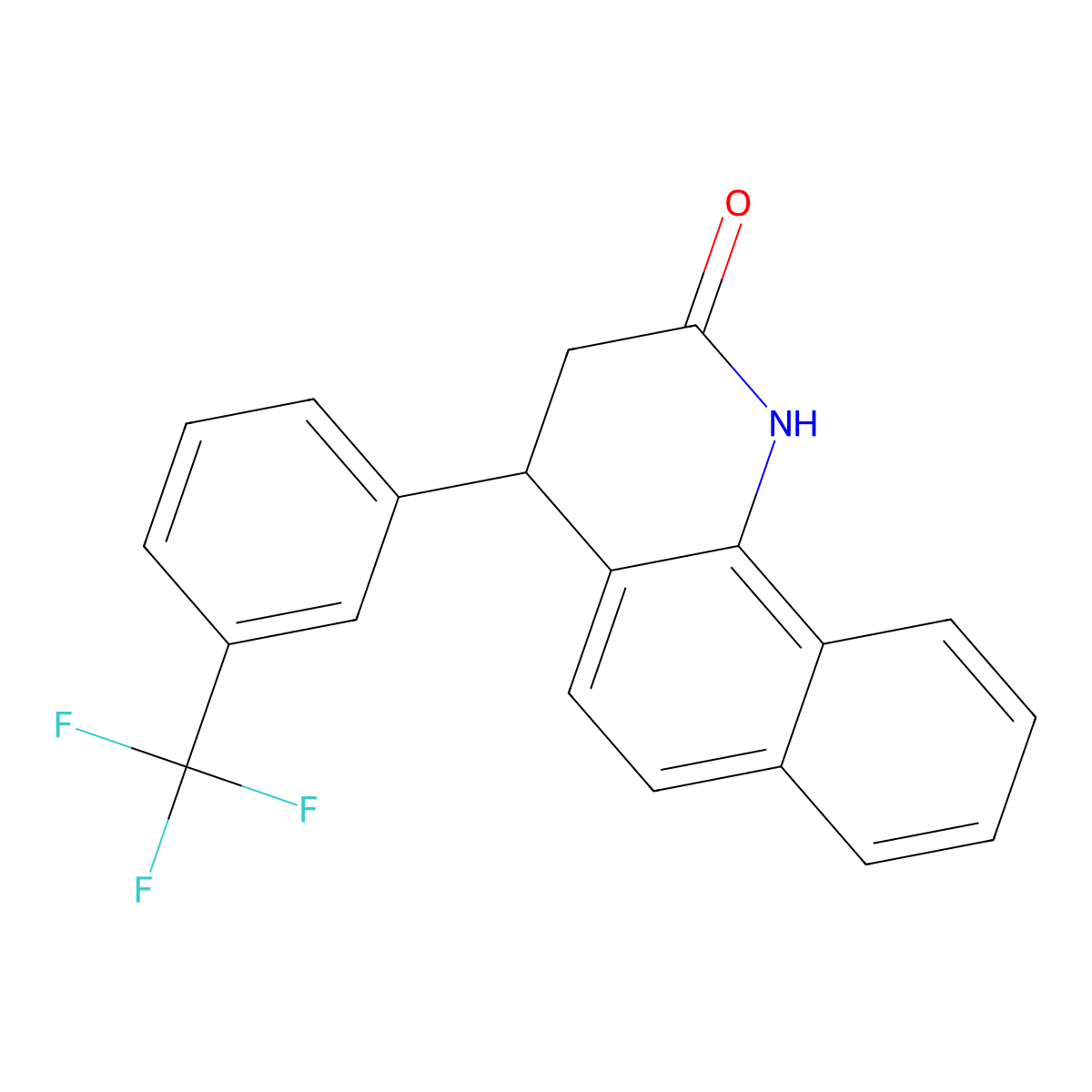 4-[3-(trifluoromethyl)phenyl]-3,4-dihydrobenzo[h]quinolin-2(1H)-one molecular structure, CAS 299920-88-0