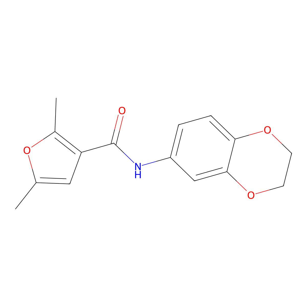 N-(2,3-dihydro-1,4-benzodioxin-6-yl)-2,5-dimethyl-3-furamide molecular structure, CAS 299920-97-1
