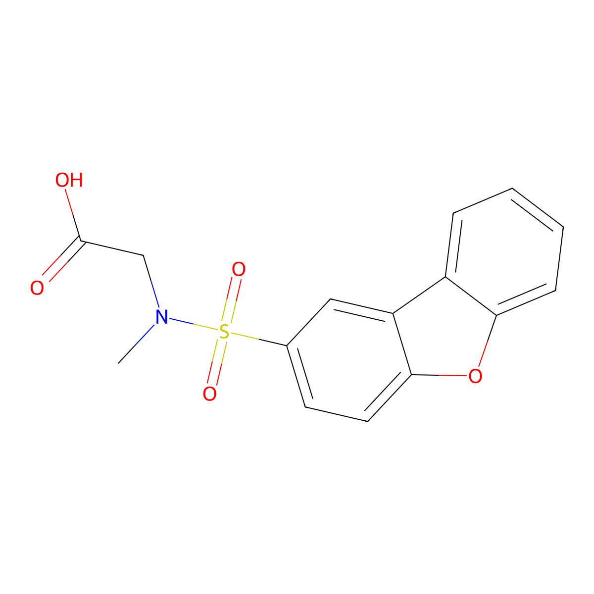 [(Dibenzofuran-2-sulfonyl)-methyl-amino]-acetic acid molecular structure, CAS 299921-11-2