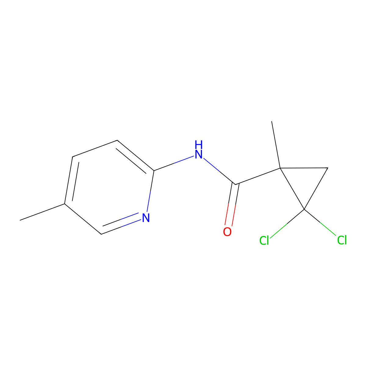 2,2-Dichloro-1-methyl-N-(5-methyl-2-pyridinyl)cyclopropanecarboxamide molecular structure, CAS 299921-17-8