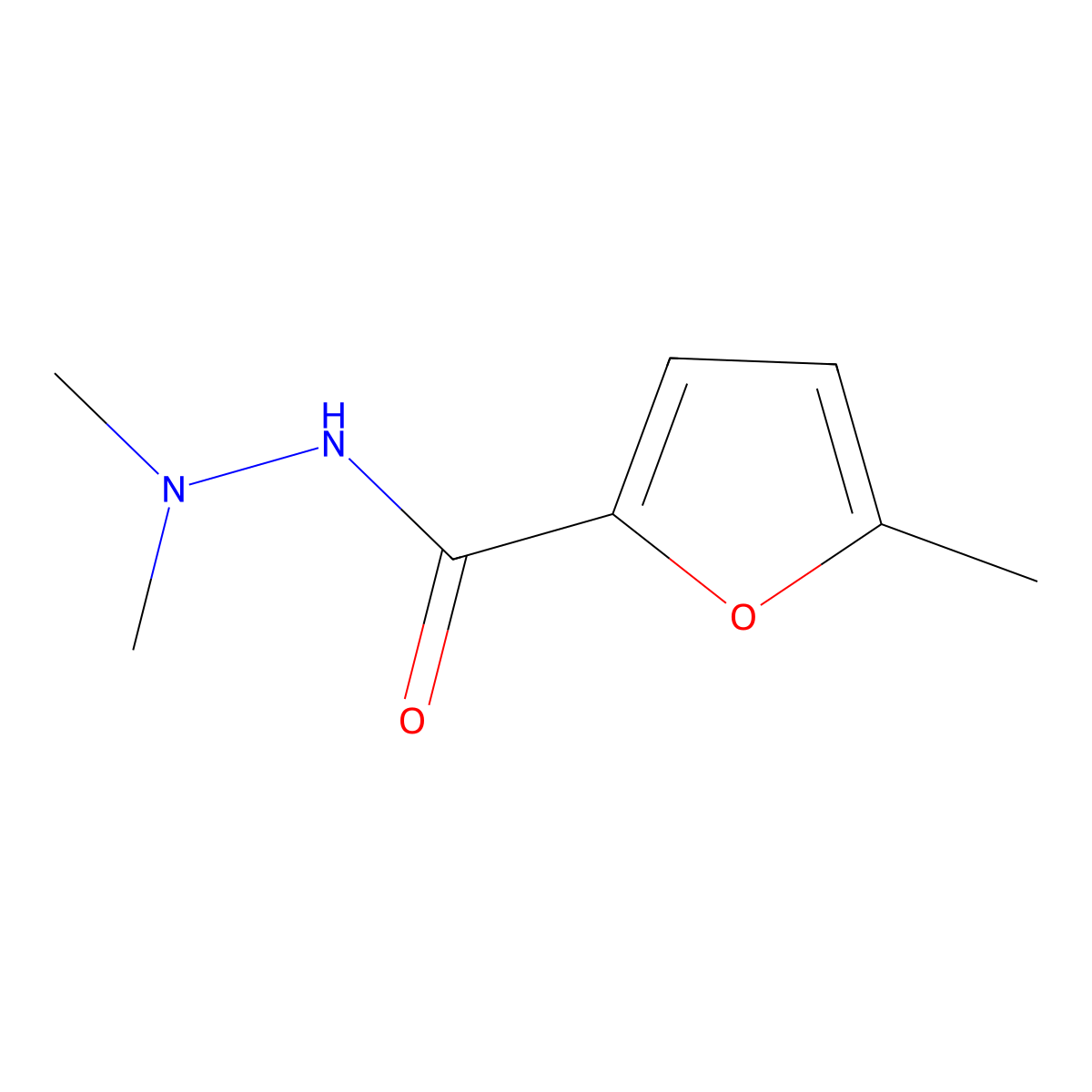 N',N',5-trimethylfuran-2-carbohydrazide molecular structure, CAS 299921-26-9