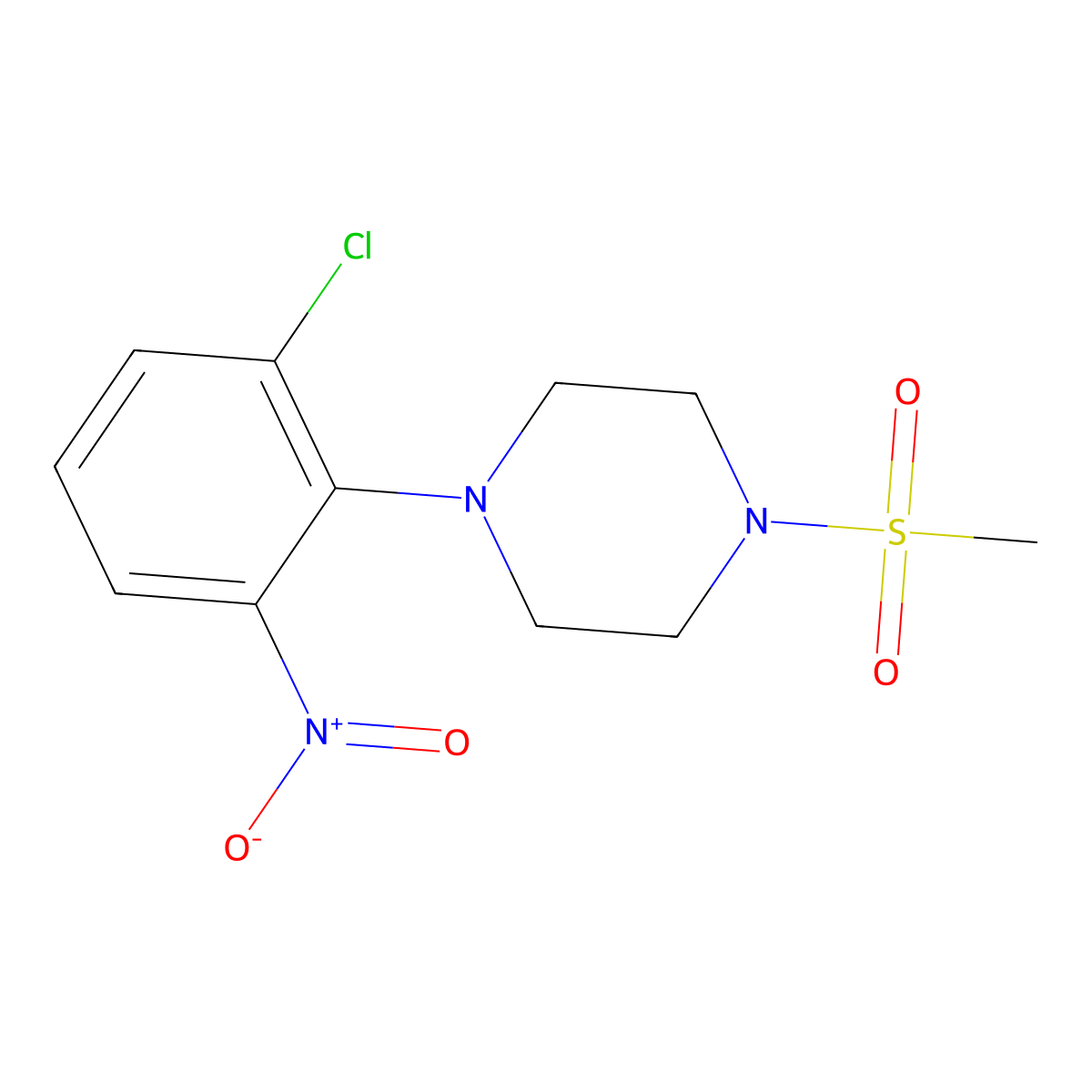 1-(2-Chloro-6-nitrophenyl)-4-methylsulfonylpiperazine molecular structure, CAS 299921-56-5