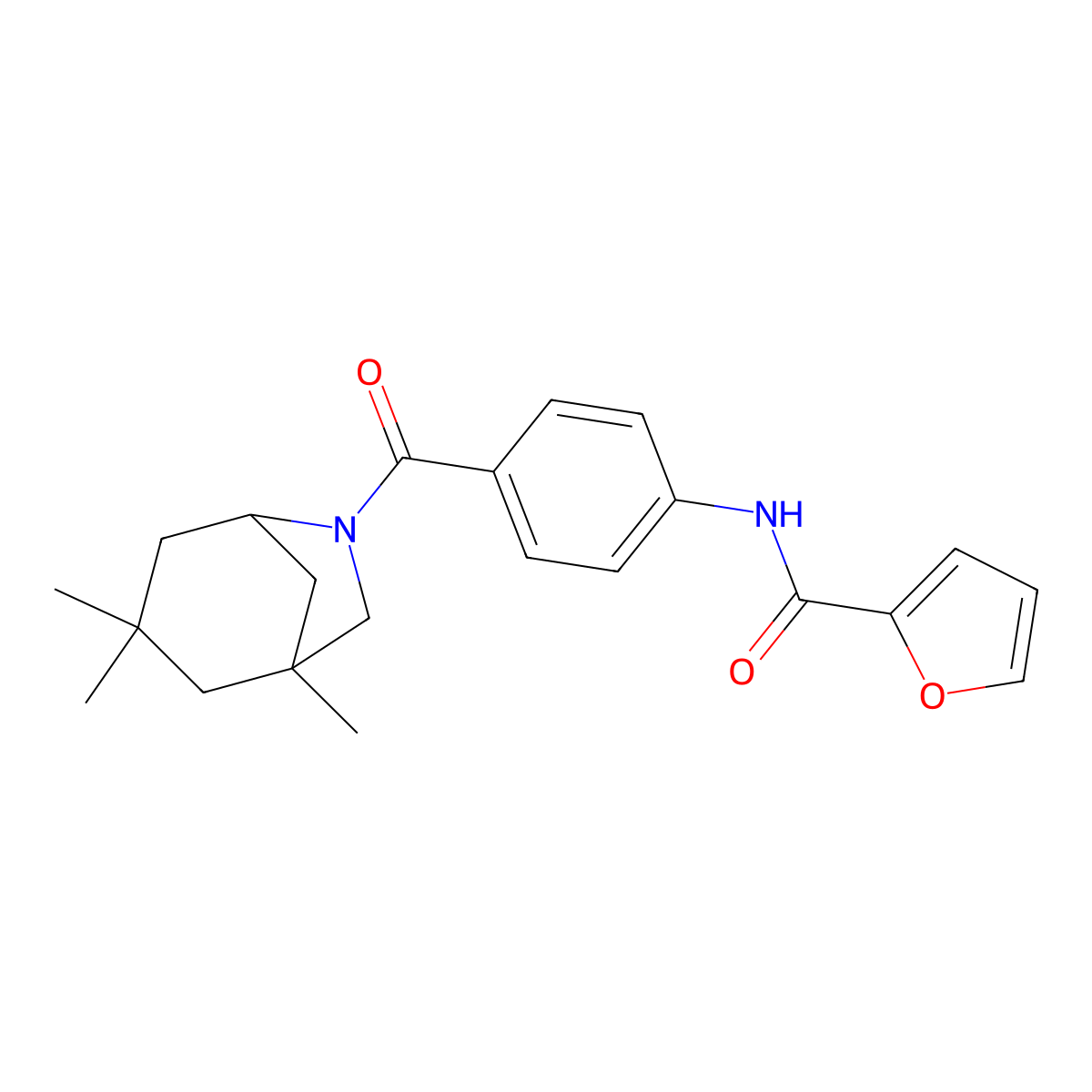N-[4-[(1,3,3-Trimethyl-6-azabicyclo[3.2.1]oct-6-yl)carbonyl]phenyl]-2-furancarboxamide molecular structure, CAS 299921-60-1