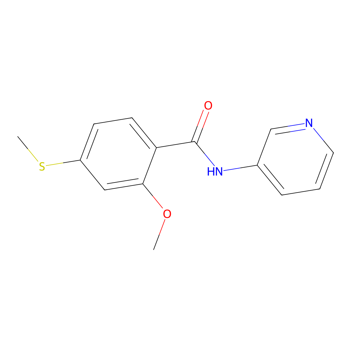 2-methoxy-4-(methylsulfanyl)-N-(pyridin-3-yl)benzamide molecular structure, CAS 299921-63-4