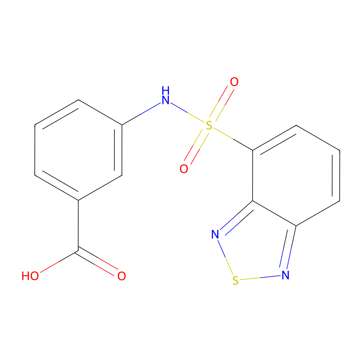 3-(Benzo[c][1,2,5]thiadiazole-4-sulfonamido)benzoic acid molecular structure, CAS 299921-67-8