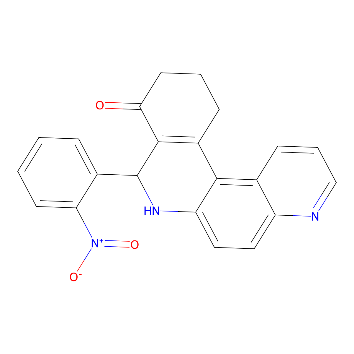 8-{2-nitrophenyl}-8,10,11,12-tetrahydrobenzo[a][4,7]phenanthrolin-9(7H)-one molecular structure, CAS 299921-69-0