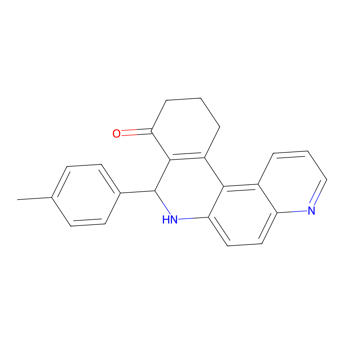 8-(4-methylphenyl)-8,10,11,12-tetrahydro-7H-benzo[a][4,7]phenanthrolin-9-one molecular structure, CAS 299921-77-0