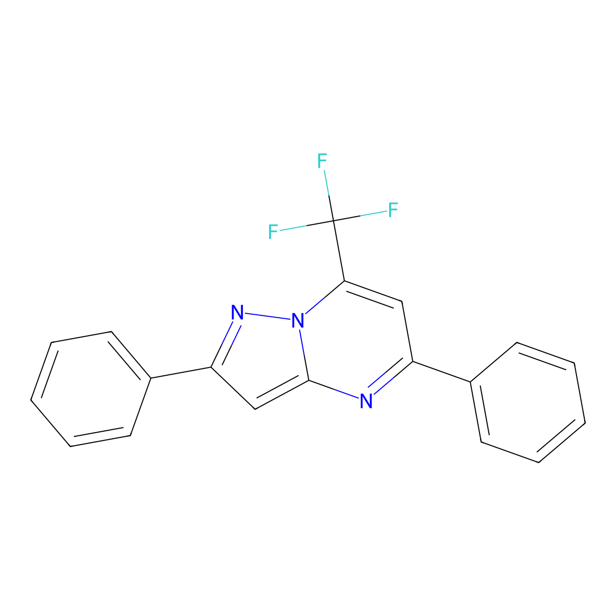 2,5-Diphenyl-7-(trifluoromethyl)pyrazolo[1,5-a]pyrimidine molecular structure, CAS 299921-84-9