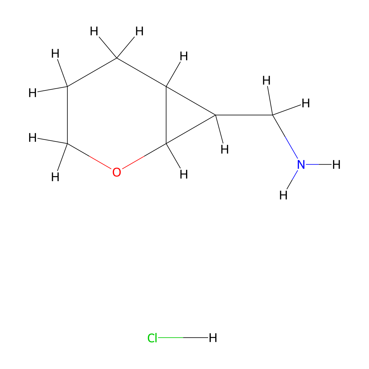 1-{2-Oxabicyclo[4.1.0]heptan-7-yl}methanamine hydrochloride molecular structure, CAS 2999214-98-9