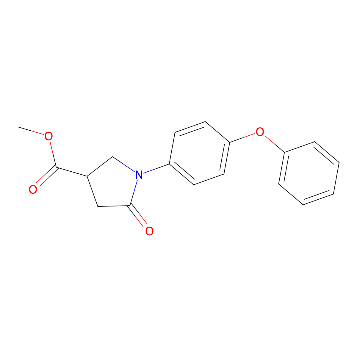 Methyl 5-oxo-1-(4-phenoxyphenyl)pyrrolidine-3-carboxylate molecular structure, CAS 299922-04-6