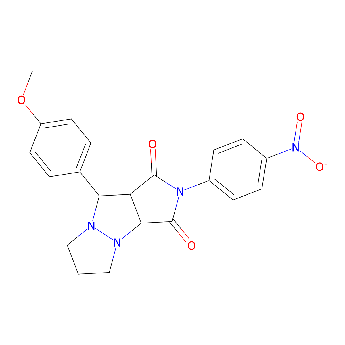9-(4-methoxyphenyl)-2-(4-nitrophenyl)hexahydro-1H-pyrazolo[1,2-a]pyrrolo[3,4-c]pyrazole-1,3(2H)-dione molecular structure, CAS 299922-68-2