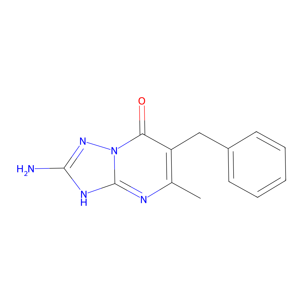 2-amino-6-benzyl-5-methyl[1,2,4]triazolo[1,5-a]pyrimidin-7(4H)-one molecular structure, CAS 299923-06-1