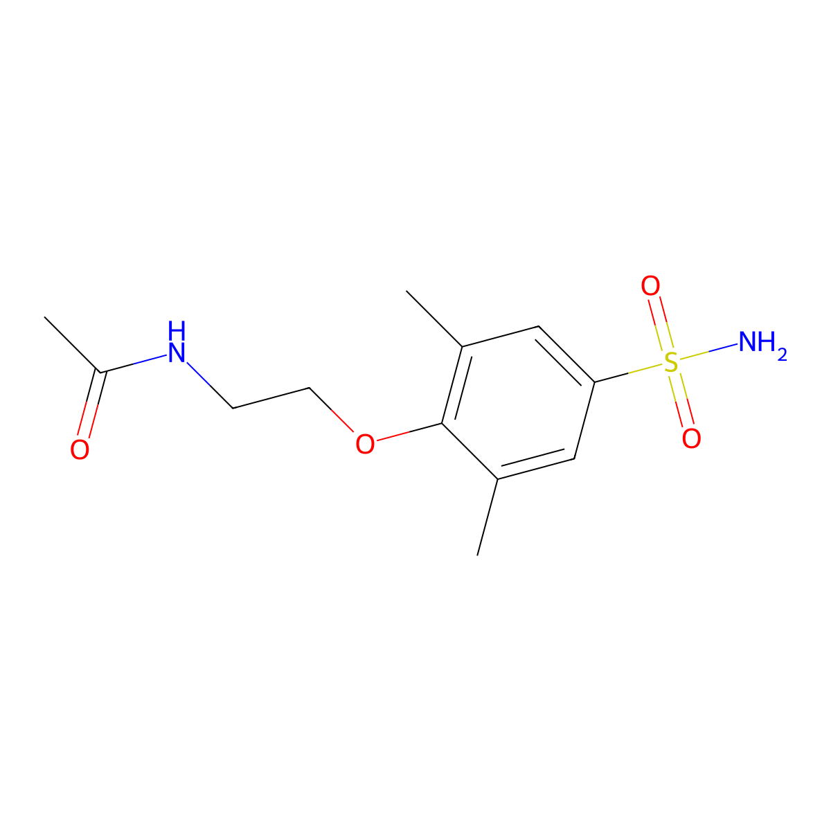 N-[2-(2,6-dimethyl-4-sulfamoylphenoxy)ethyl]acetamide molecular structure, CAS 299923-52-7