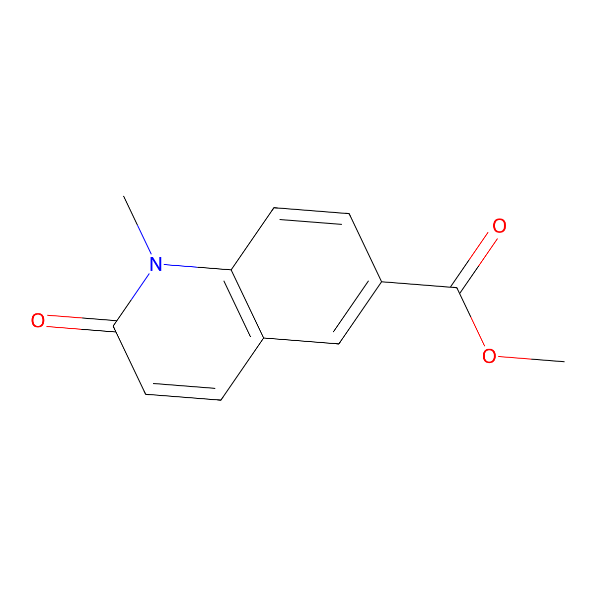 Methyl 1-methyl-2-oxo-1,2-dihydroquinoline-6-carboxylate molecular structure, CAS 299924-97-3