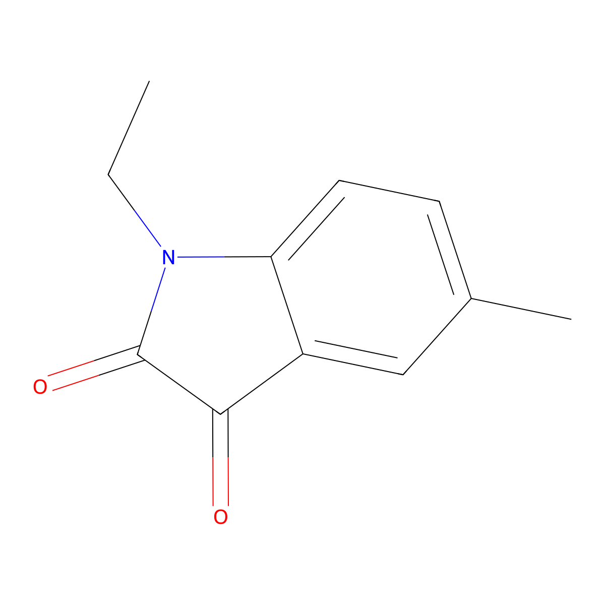 1-ethyl-5-methyl-2,3-dihydro-1H-indole-2,3-dione molecular structure, CAS 299925-63-6