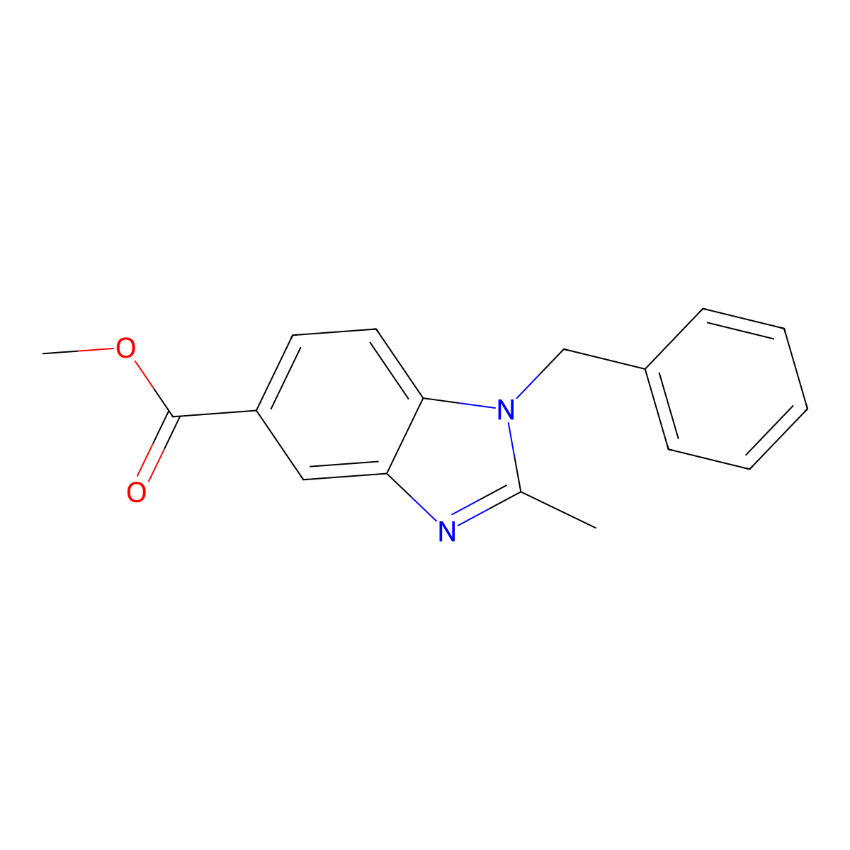 Methyl 1-benzyl-2-methyl-1,3-benzodiazole-5-carboxylate molecular structure, CAS 299927-11-0