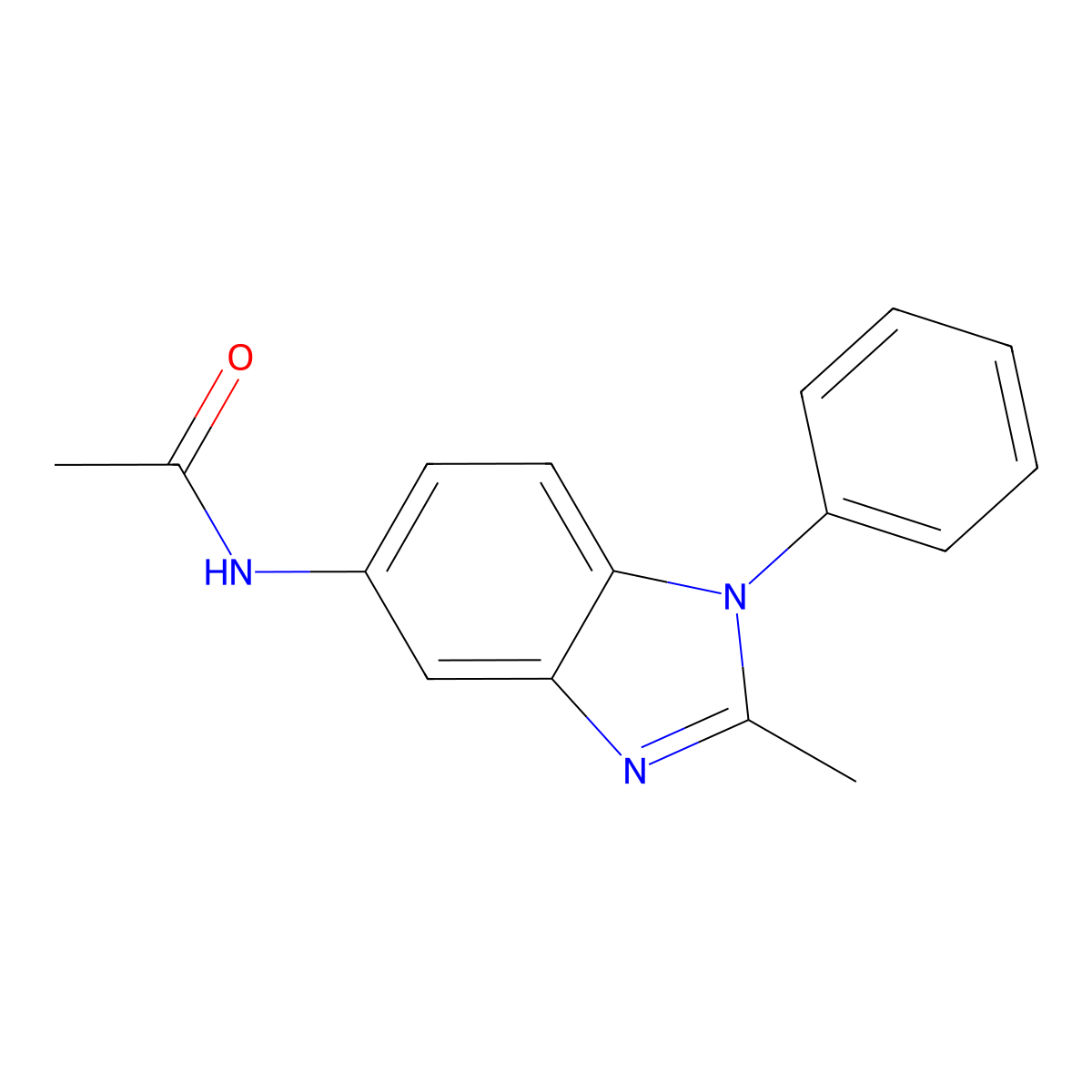 N-(2-methyl-1-phenylbenzimidazol-5-yl)acetamide molecular structure, CAS 299927-16-5
