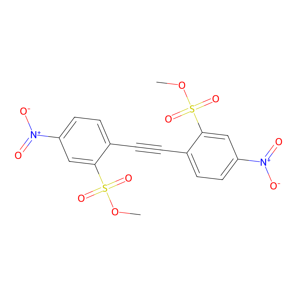 Dimethyl 2,2'-(1,2-ethynediyl)bis(5-nitrobenzenesulfonate) molecular structure, CAS 299927-32-5