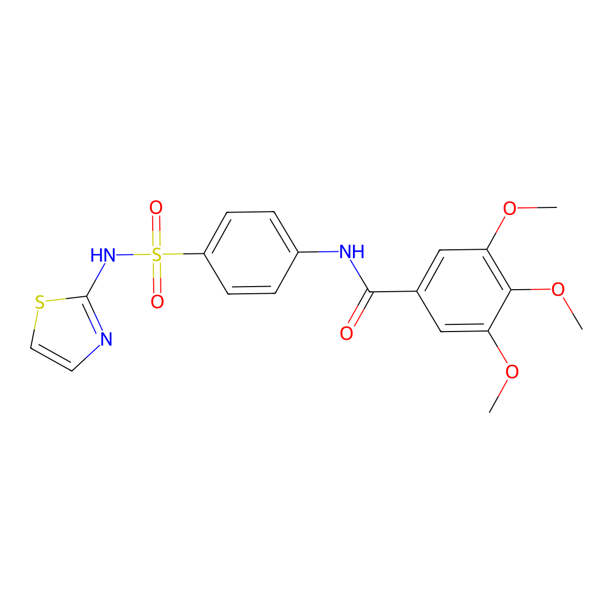 3,4,5-trimethoxy-N-[4-(1,3-thiazol-2-ylsulfamoyl)phenyl]benzamide molecular structure, CAS 299927-98-3