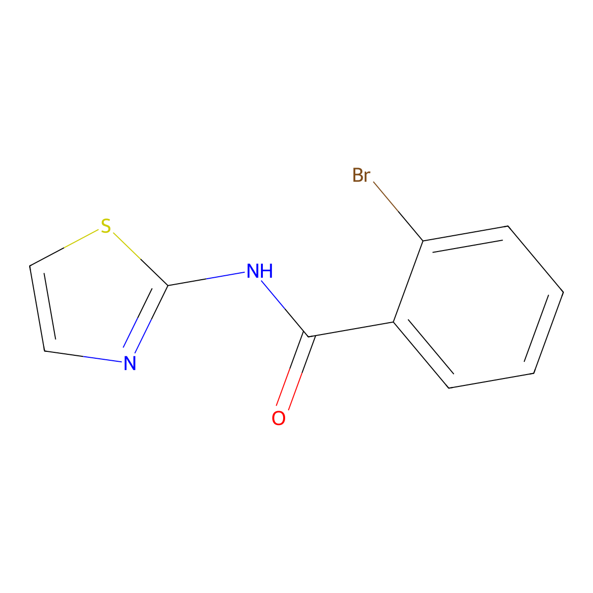 2-bromo-N-(1,3-thiazol-2-yl)benzamide molecular structure, CAS 299928-00-0