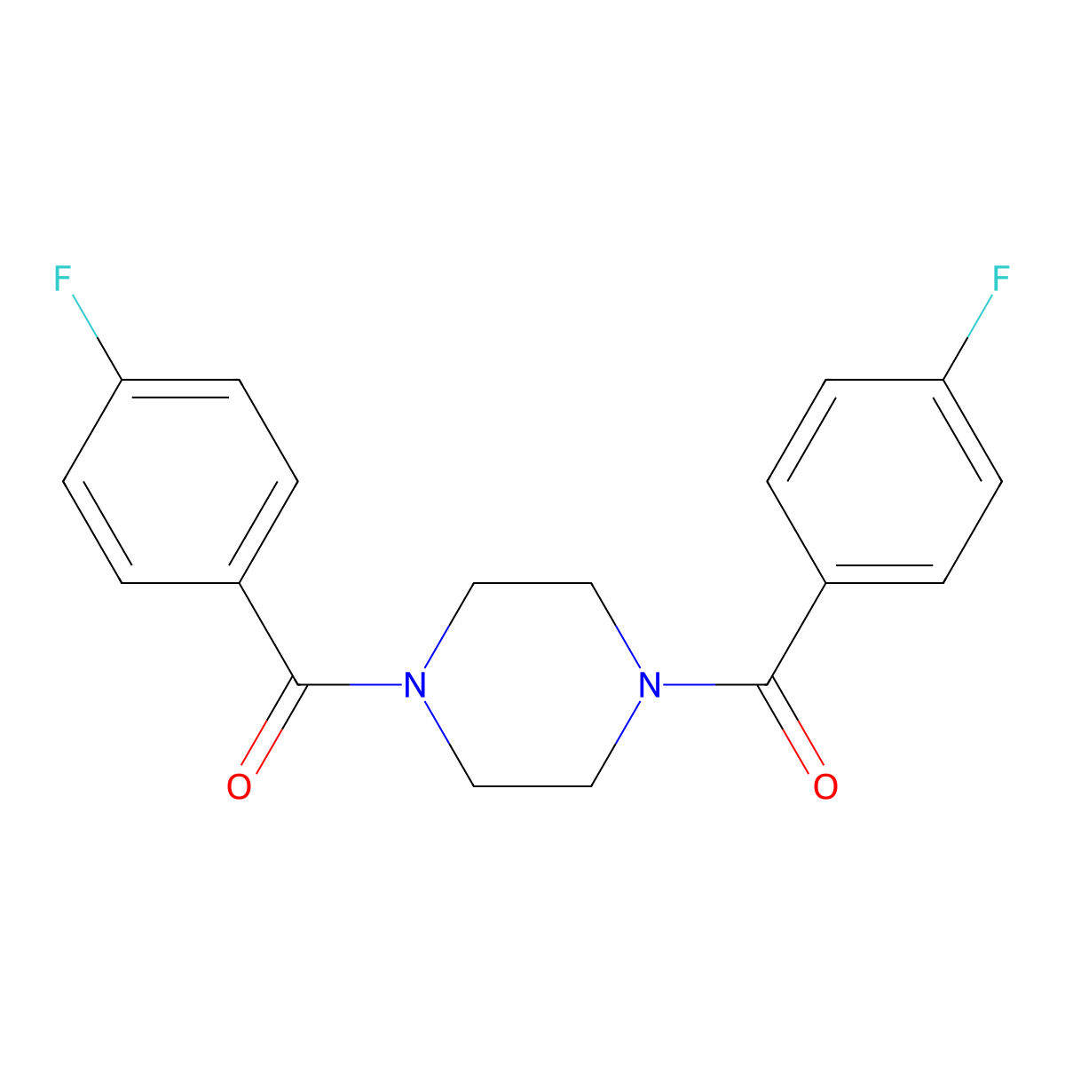 [4-(4-Fluoro-benzoyl)-piperazin-1-yl]-(4-fluoro-phenyl)-methanone molecular structure, CAS 299928-04-4