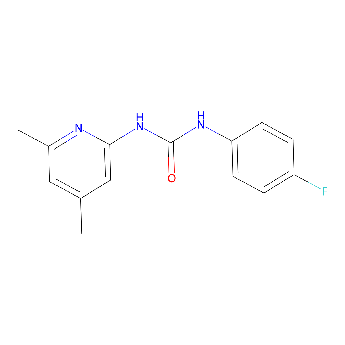 1-(4,6-Dimethylpyridin-2-yl)-3-(4-fluorophenyl)urea molecular structure, CAS 299928-17-9