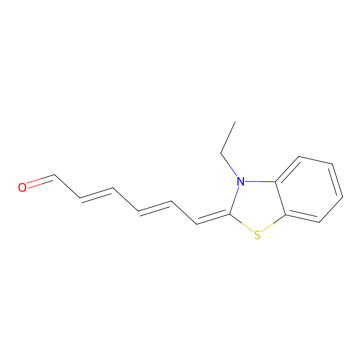 6-(3-Ethyl-2(3H)-benzothiazolylidene)-2,4-hexadienal molecular structure, CAS 299928-40-8