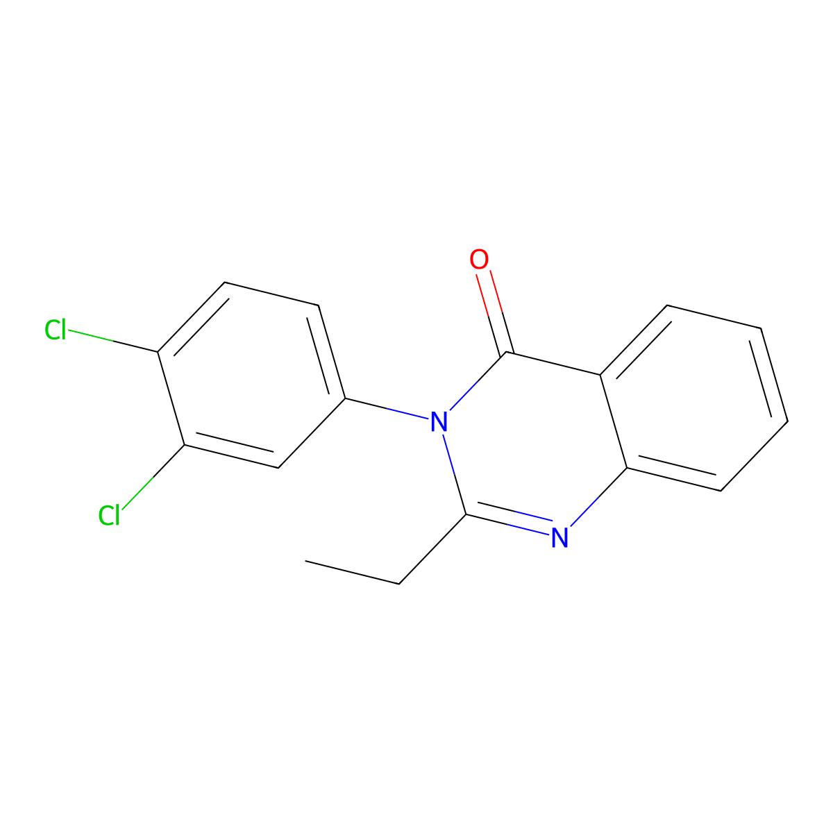 3-(3,4-dichlorophenyl)-2-ethyl-4(3H)-quinazolinone molecular structure, CAS 299928-64-6