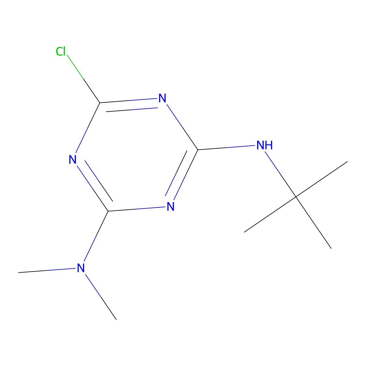 6-Chloro-2-tert.-butylamino-4-dimethylamino-[1,3,5]-triazine molecular structure, CAS 299929-71-8
