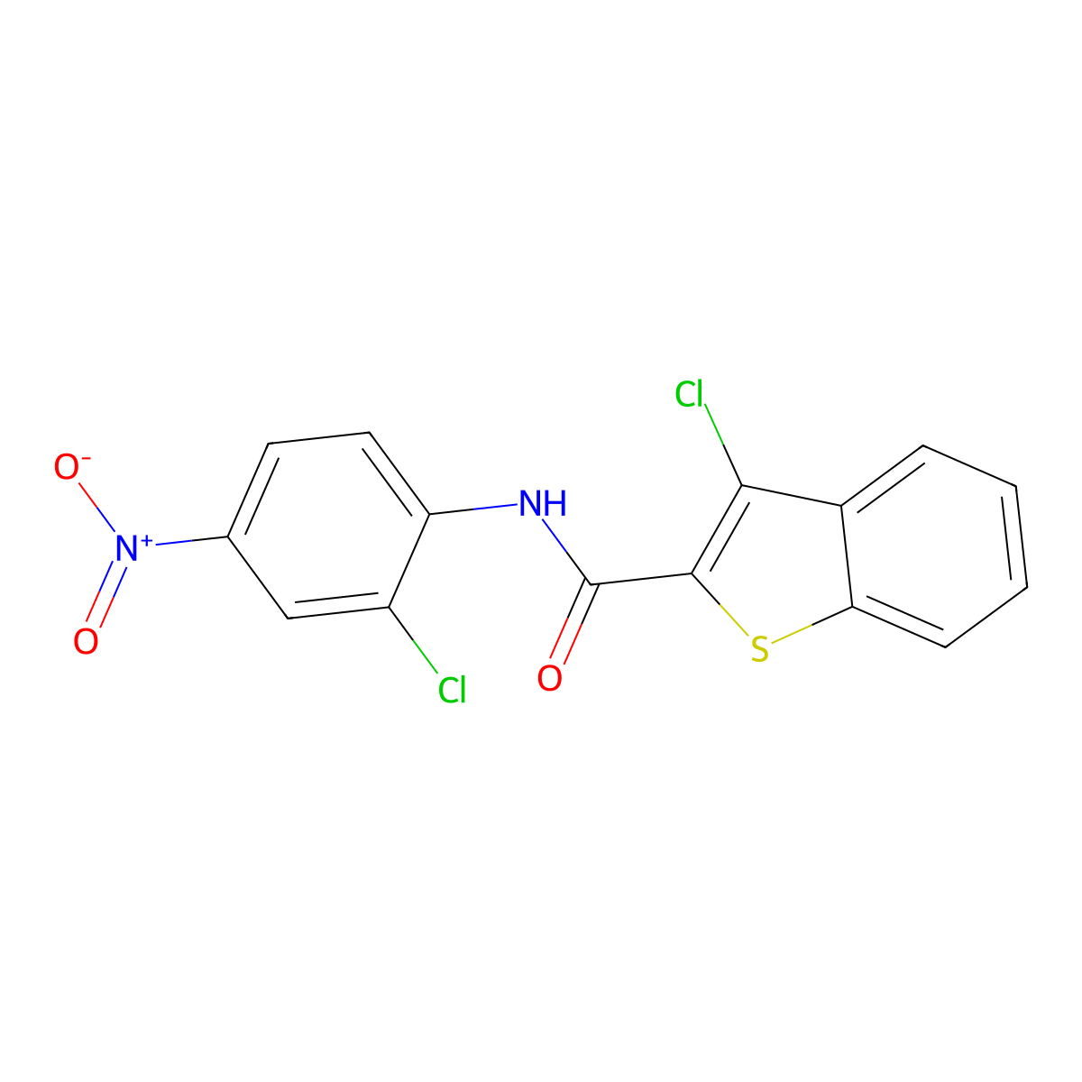 3-chloro-N-(2-chloro-4-nitrophenyl)-1-benzothiophene-2-carboxamide molecular structure, CAS 299929-77-4