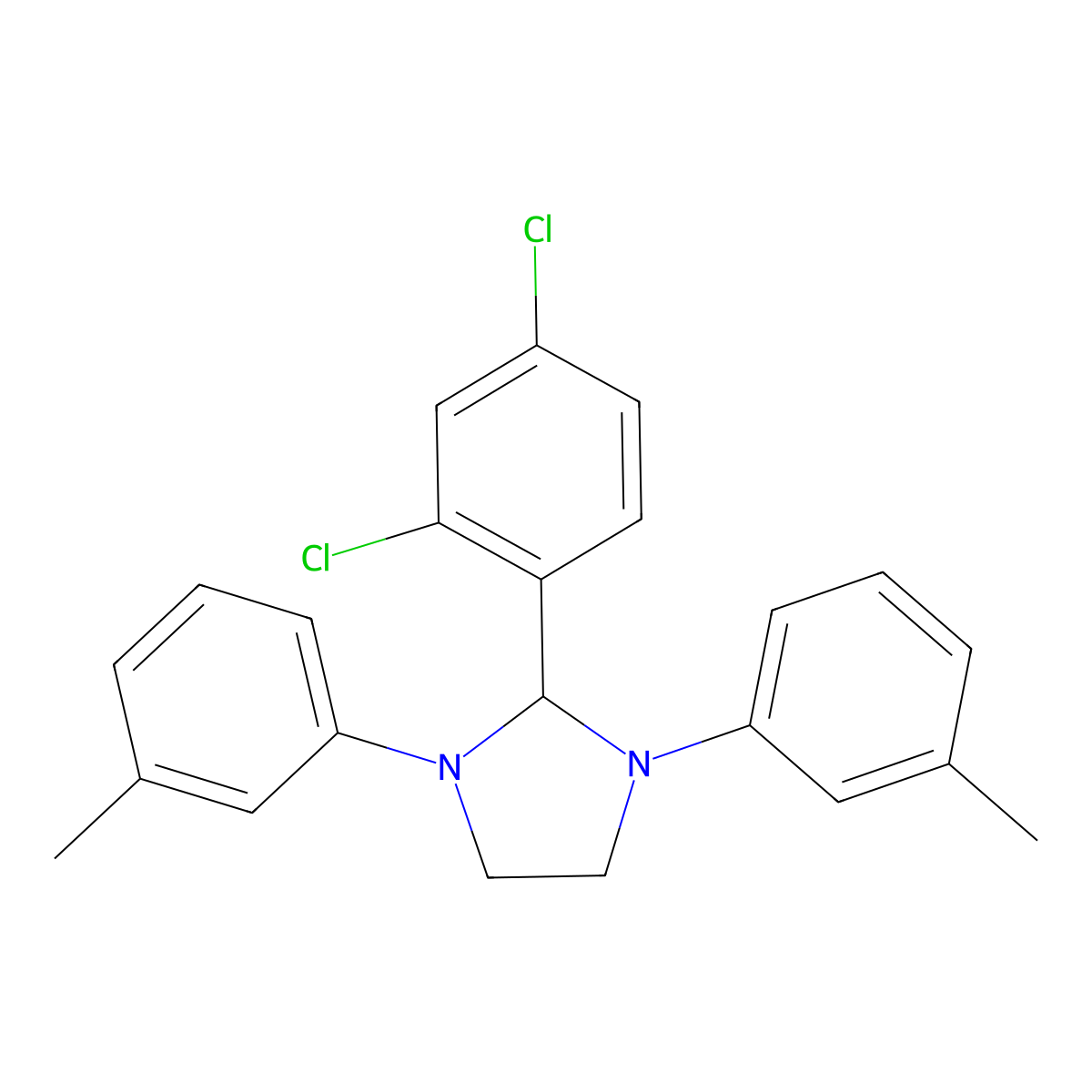 2-(2,4-Dichlorophenyl)-1,3-bis(3-methylphenyl)imidazolidine molecular structure, CAS 299930-87-3
